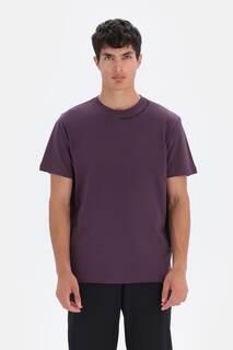 Хлопковая футболка с овальным вырезом Dagi, фиолетовый