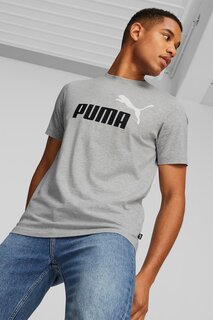Хлопковая футболка с логотипом Essentials+ 2 Puma, серый