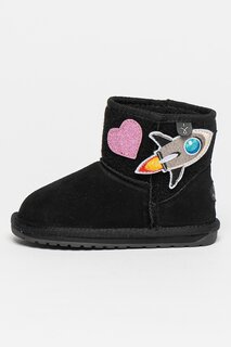 Замшевые ботинки Wallaby Mini Play с аппликациями Emu, черный