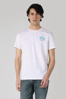 Хлопковая футболка с овальным вырезом Colin&apos;S, белый Colins