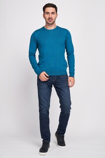 Шерстяной свитер с овальным вырезом Lee Cooper, синий
