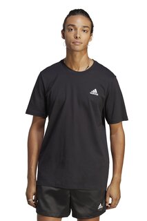 Хлопковая футболка с логотипом Adidas Sportswear, черный