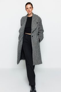 Пальто с увеличенным воротником Trendyol, черный