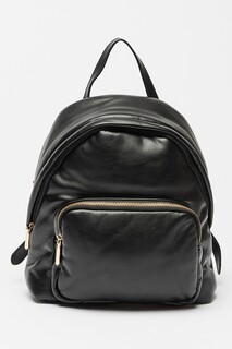 Рюкзак из экокожи с внешними карманами Francesca Rossi, черный