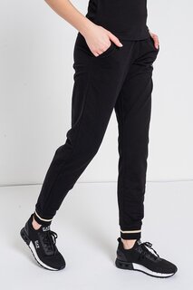 Спортивные брюки из хлопка и логотипа Ea7, черный