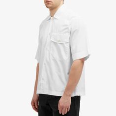 Mhl By Margaret Howell Рубашка с короткими рукавами и плоскими карманами, белый