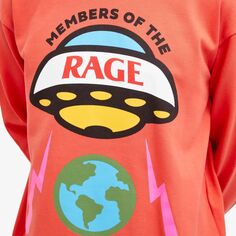 Members Of The Rage Размерная футболка с длинным рукавом НЛО, красный