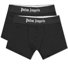 Palm Angels Боксеры с логотипом — комплект из 2 шт., черный