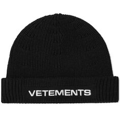 Vetements Шапка-бини с логотипом, черный