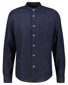 Рубашка льняная, стандартного кроя, с длинными рукавами Marc O&apos;Polo, синий