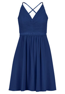 Коктейльное платье с рюшами Vera Mont, синий