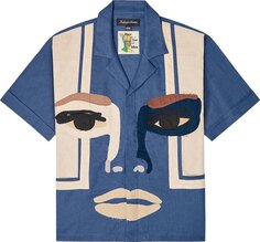 Рубашка KidSuper Face Camo &apos;Blue&apos;, кремовый
