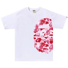 Футболка BAPE ABC Camo Side Big Ape Head &apos;White/Pink&apos;, белый