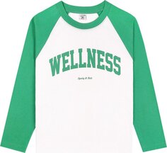 Футболка Sporty &amp; Rich Wellness Ivy Baseball &apos;Verde/White&apos;, зеленый