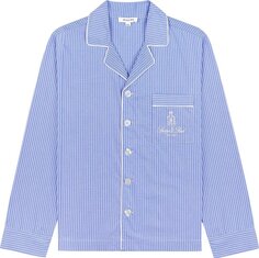 Рубашка Sporty &amp; Rich Vendome Pyjama &apos;Blue Striped/White&apos;, синий