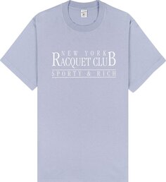 Футболка Sporty &amp; Rich NY Racquet Club &apos;Washed Periwinkle/White&apos;, фиолетовый