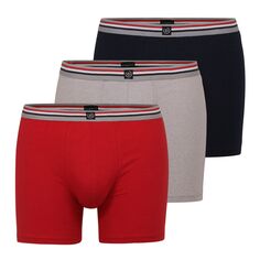 Боксеры Bugatti Boxershorts 3 шт, цвет Rot / Grau / Navy