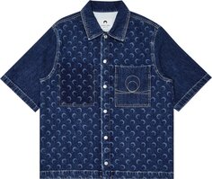 Рубашка Marine Serre Deadstock Denim Workwear &apos;Blue&apos;, синий