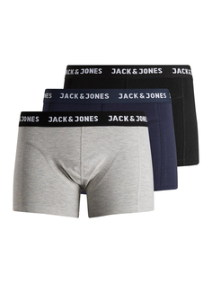 Боксеры Jack &amp; Jones 3-er Stück Pack Boxershorts Set JACANTHONY, цвет Schwarz-Navy-Grau