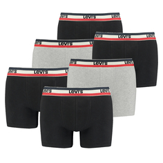 Боксеры Levi´s Boxershorts LEVIS Men Sprtswr Logo Boxer 6P, цвет Black / Grey Melange