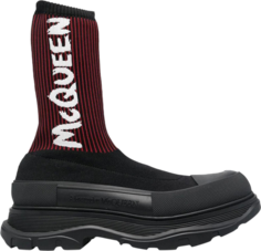 Кроссовки Alexander McQueen Knit Tread Slick Boot &apos;Graffiti - Black Red&apos;, черный