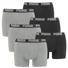 Боксеры Puma Boxershorts PUMA BASIC BOXER 2P, цвет 691 - dark grey melange / black
