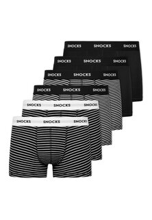 Боксеры SNOCKS Boxershorts aus Bio-Baumwolle 6 Stück, цвет Schwarze Streifen