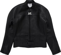 Куртка Courrèges Scuba Leather Bomber &apos;Black&apos;, черный Courreges