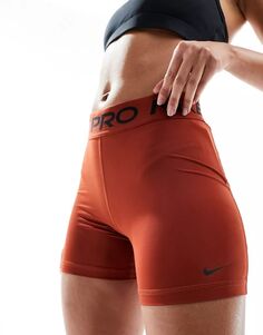 Прочные оранжевые шорты Nike Pro Training Dri-Fit размером 5 дюймов