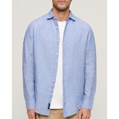 Рубашка с длинным рукавом Superdry Studios Casual Linen, синий