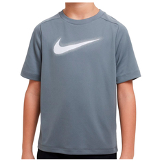 Функциональная рубашка Nike Big Kid&apos;s Dri FIT Multi Graphic Training Top, цвет Smoke Grey/White