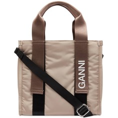 Сумка Ganni Recycled Tech Small Tote, светло-бежевый