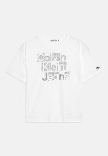 Футболка с принтом Metallic Boxy Calvin Klein Jeans, цвет bright white
