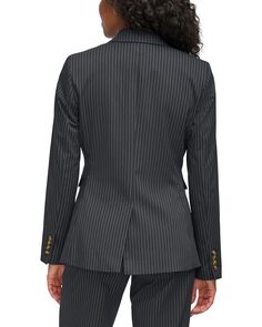 Куртка DKNY Notch Collar Flap Pocket One-Button Jacket, цвет Black/Parchment