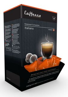 Caffesso Italiano 60 штук - 100% совместимые капсулы для кофемашин Nespresso, DeLonghi и Krups