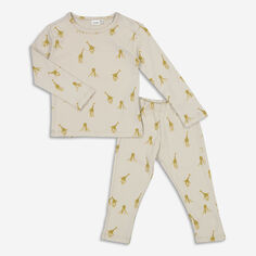 Бежевый пижамный комплект с принтом жирафа Trixie