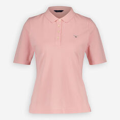 Розовая рубашка-поло с вышитым логотипом Gant