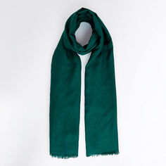 Темно-зеленый шарф с монограммным узором из шерсти и шелка Gucci