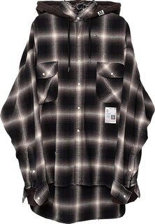 Рубашка Maison Mihara Yasuhiro Hooded Check &apos;Black&apos;, черный