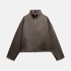 Куртка Zara Zw Collection Double-faced Wool Blend, светло-коричневый