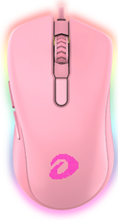 Мышь Dareu EM908 Pink игровая, розовая, DPI 600-10000, RGB, USB кабель 1,8м