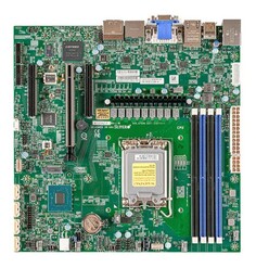 Материнская плата mATX Supermicro MBD-X13SAZ-F-B (LGA1700, R680E, 4*DDR5 (4400), 4*SATA 6G, M.2, 3*PCIE, 2*2.5Glan, VGA, DVI - D, HDMI, 2*DP, 4*USB 3.