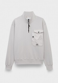 Олимпийка C.P. Company cotton fleece mixed zipped sweatshirt drizzle