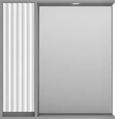 Зеркальный шкаф Brevita Balaton BAL-04080-01-01Л 77,6x80 см L, с подсветкой, выключателем, белый матовый/серый матовый