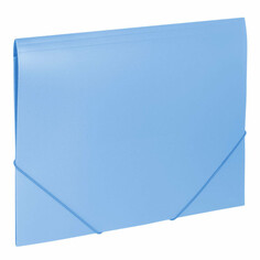 Папки для тетрадей и труда папка на резинках BRAUBERG А4 голубая