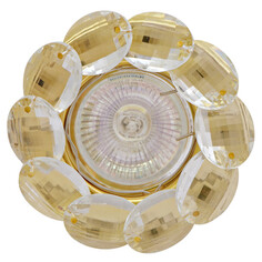 Светильники точечные круглые светильник встраиваемый DE FRAN Шайн GU5.3 50мм золото+прозрачные кристаллы