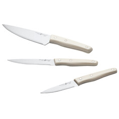 Ножи кухонные в наборах набор ножей APOLLO Genio Ivory 3 предмета нерж.сталь, пластик