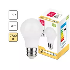 Лампа светодиодная E27 220-240 В 7 Вт груша матовая 600 лм теплый белый свет Без бренда