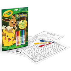раскраска CRAYOLA Раскраска с головоломками Pokemon Activities Book + Фломастеры