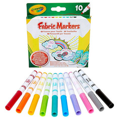 Набор фломастеров CRAYOLA Фломастеры для ткани Fabric Markers 10.0